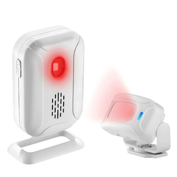 Wireless Entry Alert System with Alarm Vibration Sensor: 36 Ringtones for Shop, Store, and Home Security Infrared PIR Motion Sensor Detector Bell