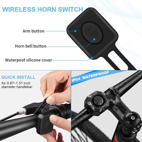Bike Alarm Wireless Waterproof Security System for Bicycles, Motorcycles, Scooters - Anti-Theft Protection with Vibration Detection - Image 2