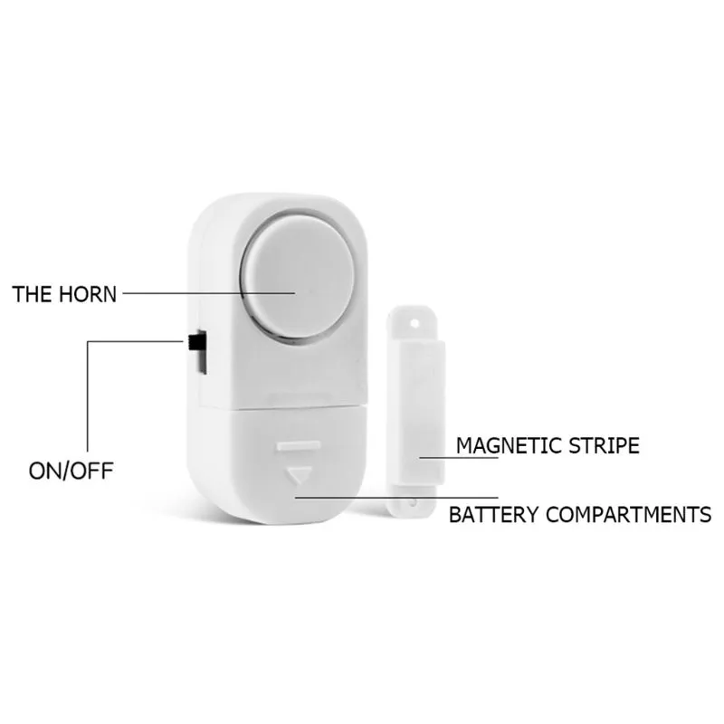 Door And Window Sensor Wireless Magnetic Sensor Security Alarm System for Doors and Windows