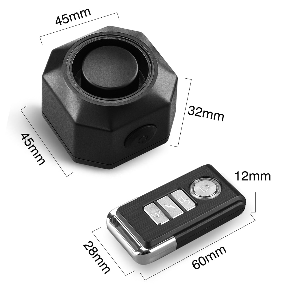 Bike Alarm Wireless Waterproof Security System for Bicycles, Motorcycles, Scooters - Anti-Theft Protection with Vibration Detection