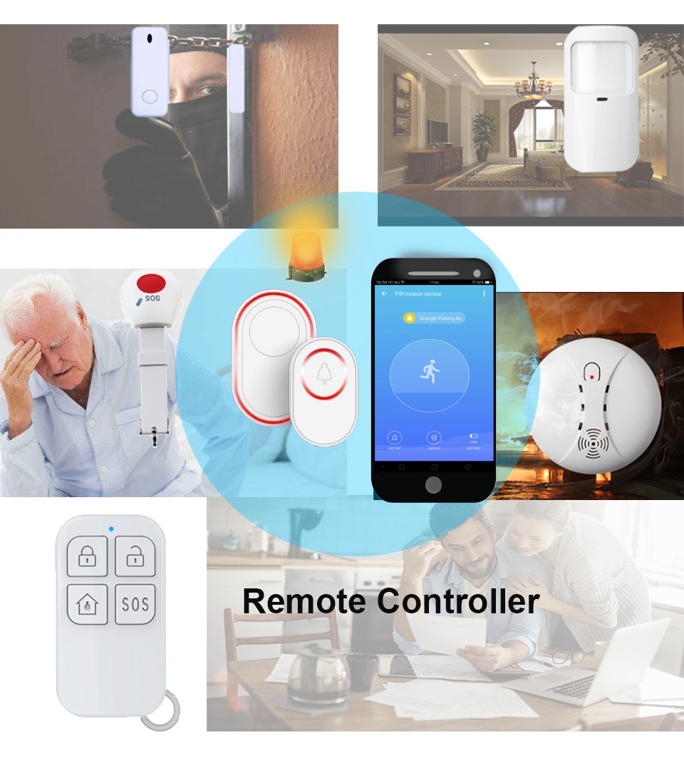 Wireless Elderly Panic Alarm with SOS Button, Caregiver Pager, and 433MHz Watch Call for Senior Care Nurse Alert System
