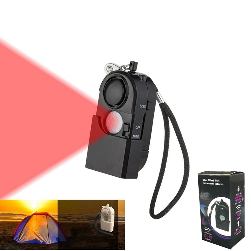 2Pcs Travel Personal Alarm with Alarm Vibration Sensor Infrared PIR Motion Sensor for Camping, Self Defense, and Anti-Theft Protection