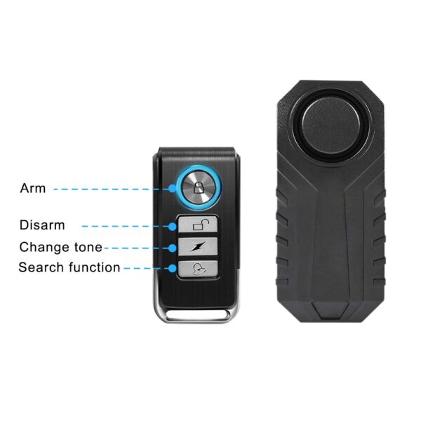 Bike Alarm Waterproof Wireless Remote Control Bicycle Security Alarm - 113dB Anti-Theft Protection for Motorcycles and Electric Cars - Image 7