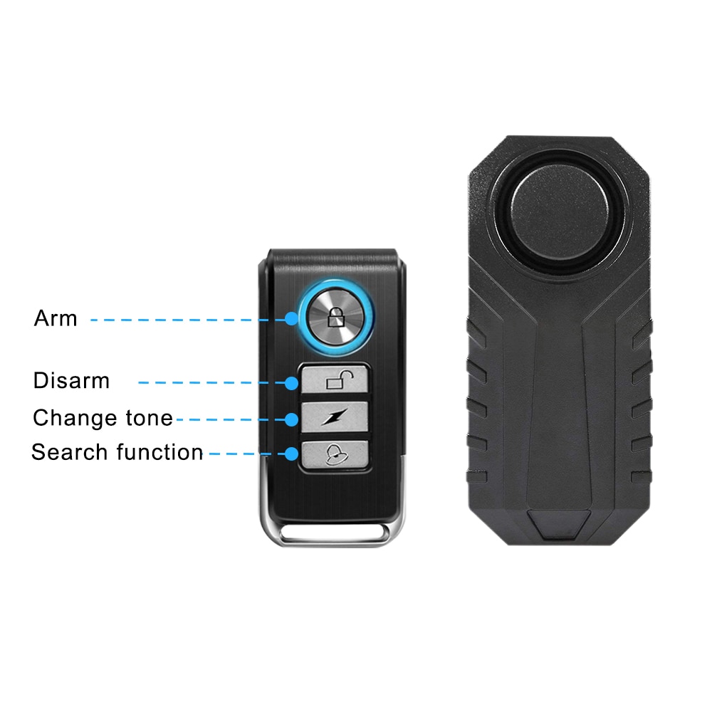 Bike Alarm Waterproof Wireless Remote Control Bicycle Security Alarm - 113dB Anti-Theft Protection for Motorcycles and Electric Cars