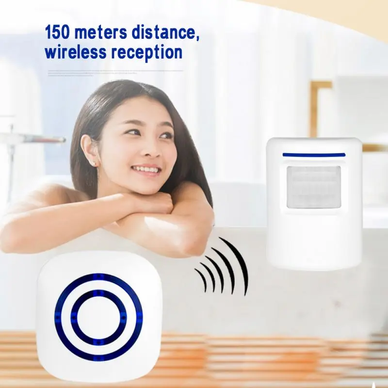 Wireless Driveway Alert System with Alarm Vibration Sensor Motion Sensor for Home Security and Smart Doorbell Receiver