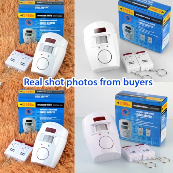 Infrared PIR Alarm System with Alarm Vibration Sensor 2 Wireless Home Security Remote Controls, Motion Detector, and 105dB Siren - Image 5