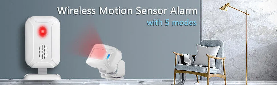 Wireless Entry Alert System with Alarm Vibration Sensor: 36 Ringtones for Shop, Store, and Home Security Infrared PIR Motion Sensor Detector Bell