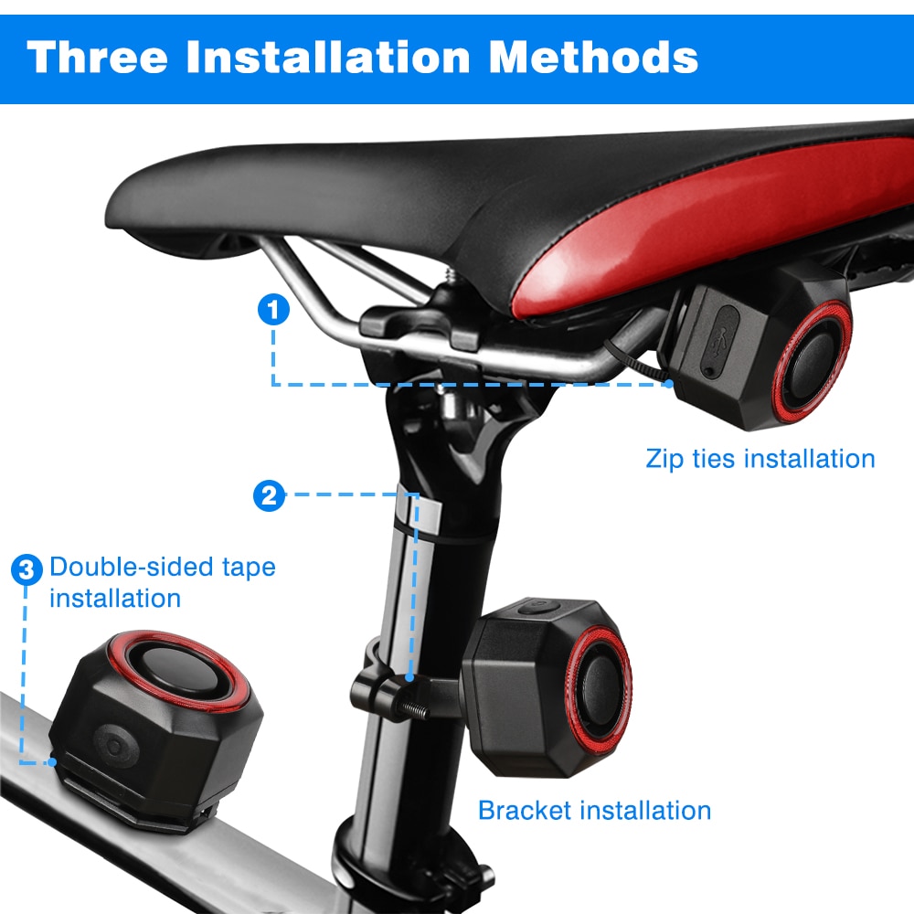 Bike Alarm Wireless Waterproof Security System for Bicycles, Motorcycles, Scooters - Anti-Theft Protection with Vibration Detection