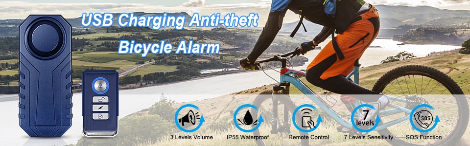 Home Security with a 110dB Loud Remote- Controlled Door /Bike /Window Sensor Alarm for Anti-Theft Protection Bike Alarm 