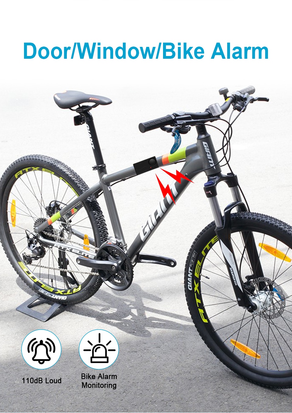 Home Security with a 110dB Loud Remote- Controlled Door /Bike /Window Sensor Alarm for Anti-Theft Protection Bike Alarm 