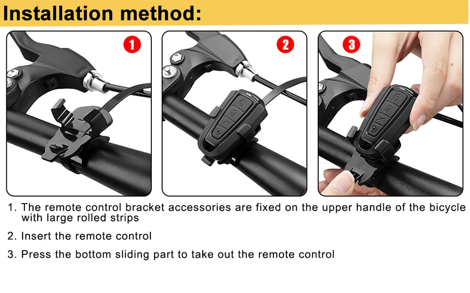 Bike Alarm A8Pro Wireless Remote Control Rear Brake Sensing Light with USB Charging and Horn Function