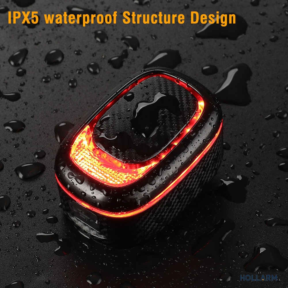 Smart Bicycle Taillight with Anti-Theft Alarm, USB Charging, Auto Brake Sensing, Remote Control, and Waterproof Design Bike Alarm