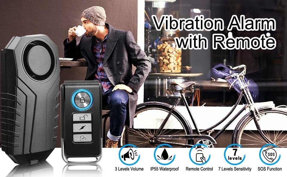 Bike Alarm Waterproof Wireless Remote Control Bicycle Security Alarm - 113dB Anti-Theft Protection for Motorcycles and Electric Cars