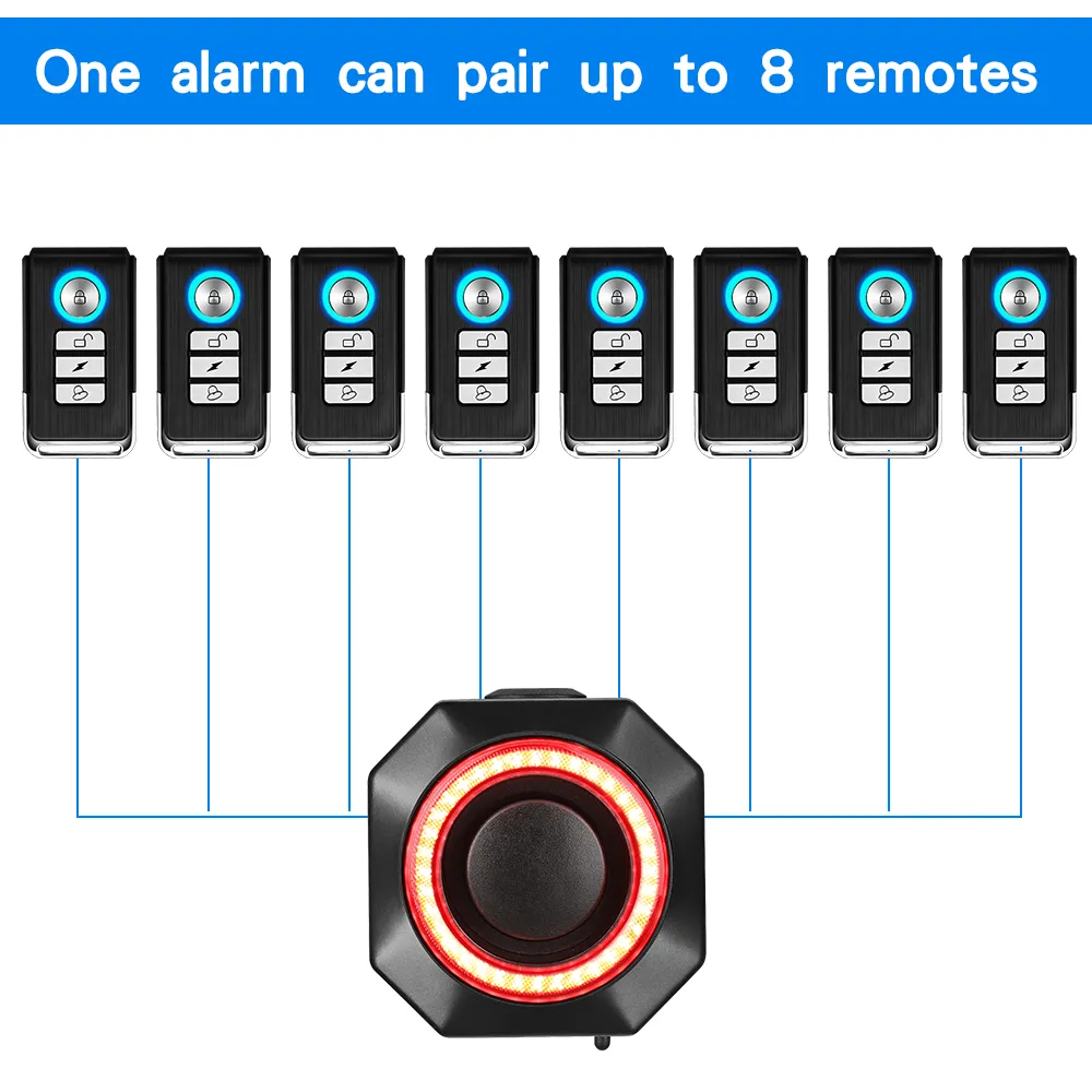 Bike Alarm Wireless Waterproof Security System for Bicycles, Motorcycles, Scooters - Anti-Theft Protection with Vibration Detection