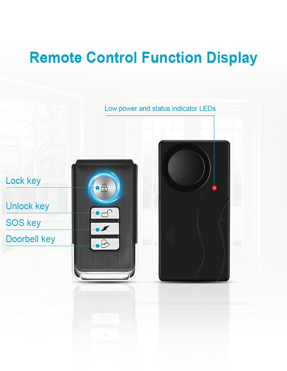 Home Security with a 110dB Loud Remote- Controlled Door /Bike /Window Sensor Alarm for Anti-Theft Protection Bike Alarm 