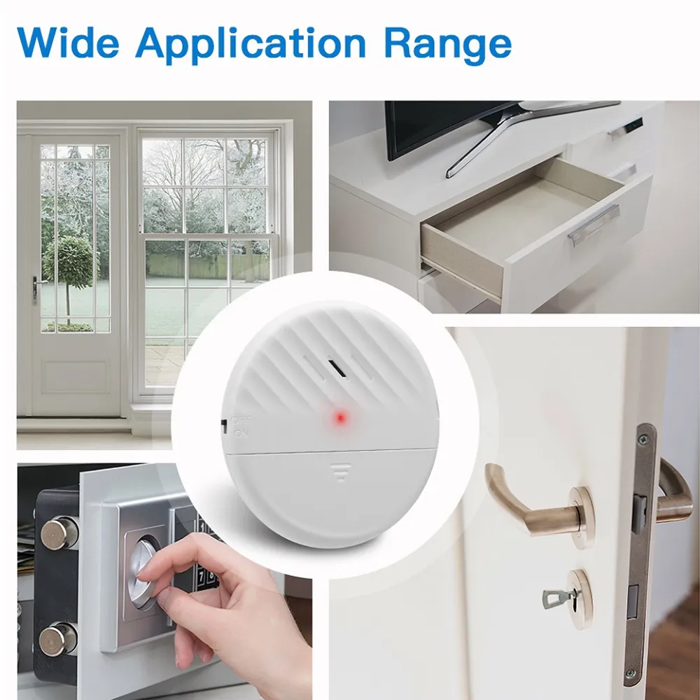 Glass Break Alarm 125dB Vibration Detector for Door and Window Security, Anti-Theft Warning