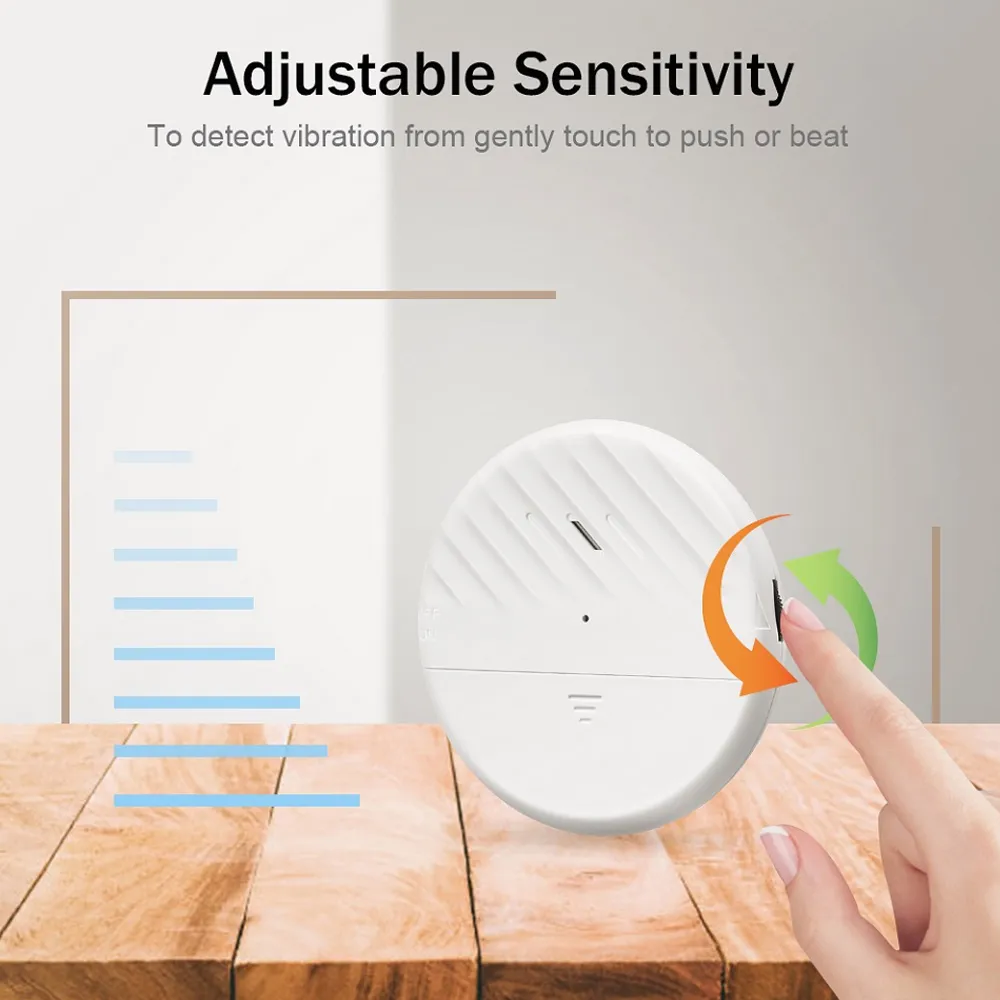 Glass Break Alarm 125dB Vibration Detector for Door and Window Security, Anti-Theft Warning