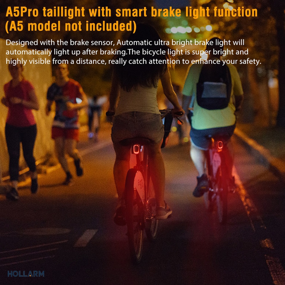 Smart Bicycle Taillight with Anti-Theft Alarm, USB Charging, Auto Brake Sensing, Remote Control, and Waterproof Design Bike Alarm