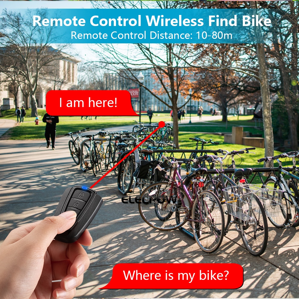 Bike Alarm A8Pro Wireless Remote Control Rear Brake Sensing Light with USB Charging and Horn Function