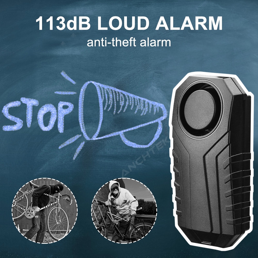 Bike Alarm Waterproof Wireless Remote Control Bicycle Security Alarm - 113dB Anti-Theft Protection for Motorcycles and Electric Cars