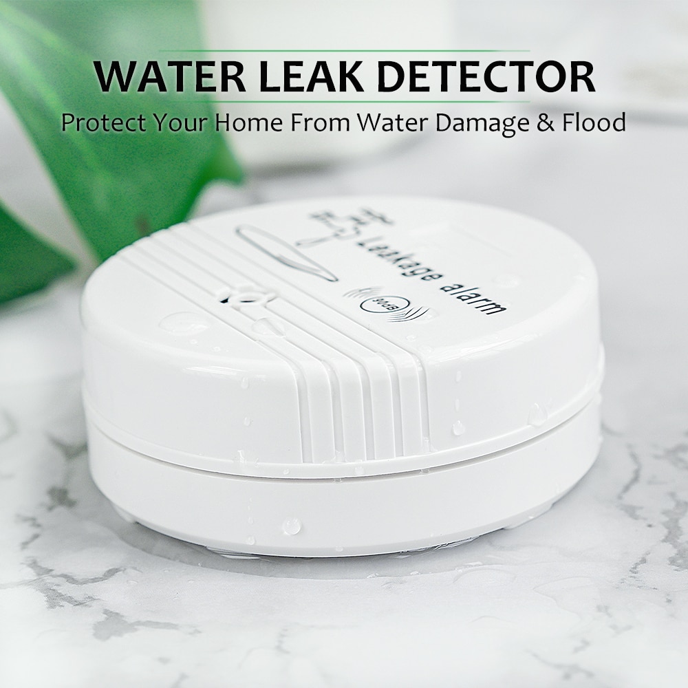 Wireless Water Leak Detector Set with 90dB Voice Alarm Safeguard Your Home from Water Damage