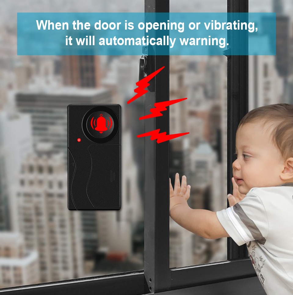 Home Security with a 110dB Loud Remote- Controlled Door /Bike /Window Sensor Alarm for Anti-Theft Protection Bike Alarm 