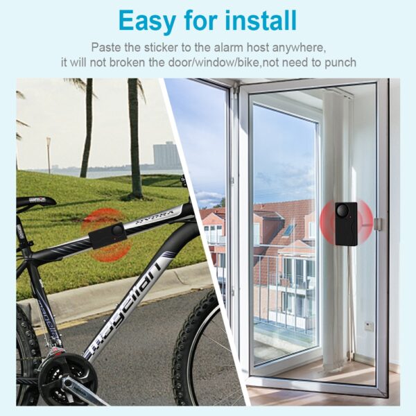 Home Security with a 110dB Loud Remote- Controlled Door /Bike /Window Sensor Alarm for Anti-Theft Protection Bike Alarm - Image 5
