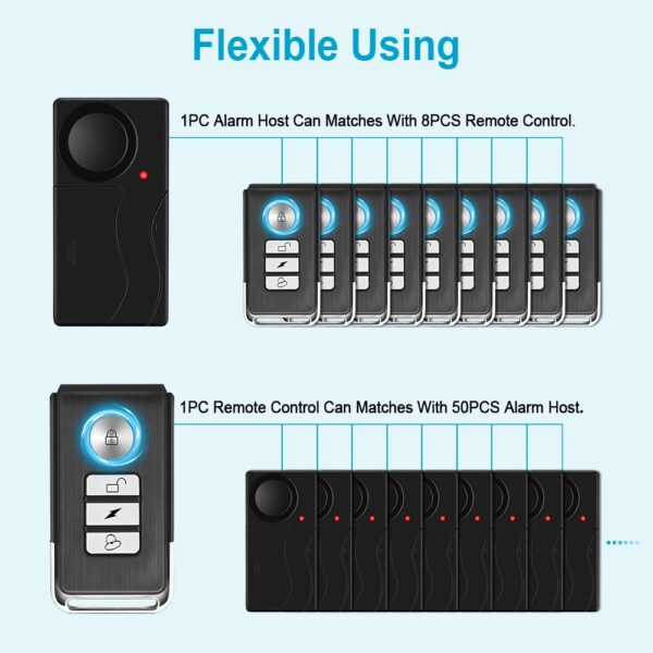 Home Security with a 110dB Loud Remote- Controlled Door /Bike /Window Sensor Alarm for Anti-Theft Protection Bike Alarm - Image 6
